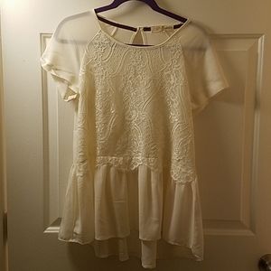 Rewind Chiffon Blousey Top with Lacy Detail